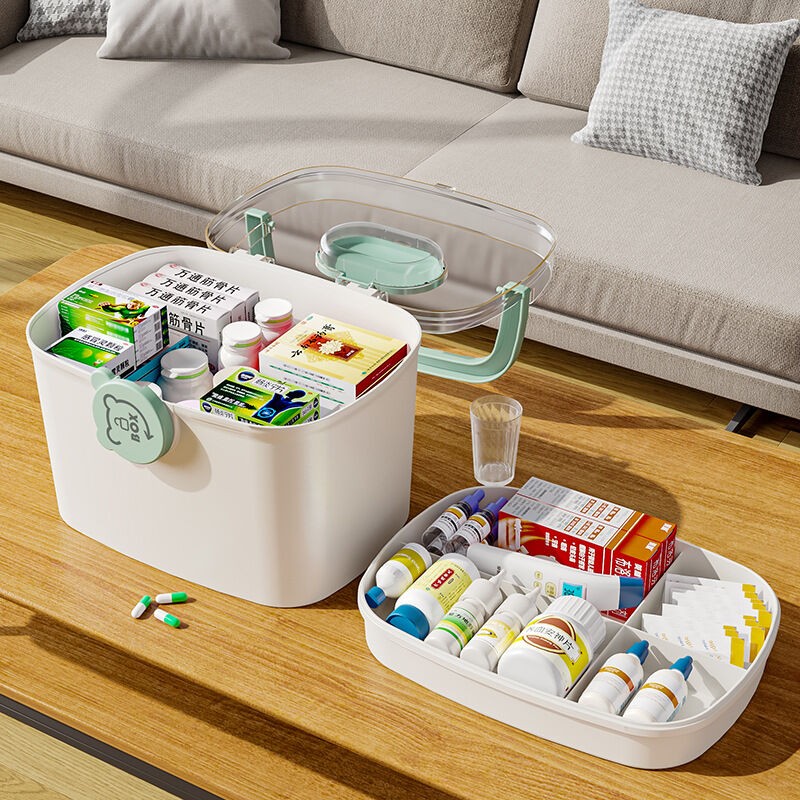 Household 3 Layers Large Medical Box Portable Multipurpose Plastic Storage Box for Medicine Cosmetic Toys Crafts Organizer Bin - Image 4