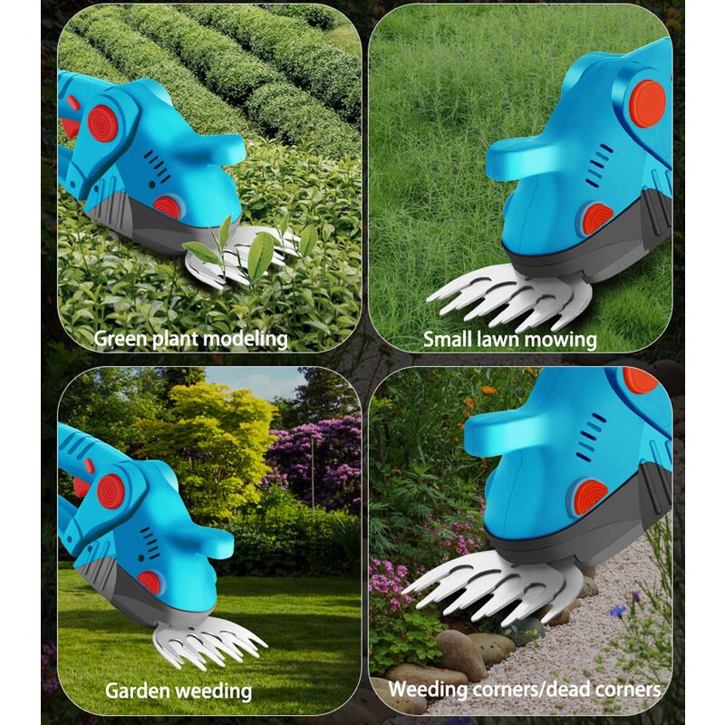 2 in 1 Electric Mini Hedge Trimmer Cordless, Handheld Grass Hedge Cutter For Garden - Image 3