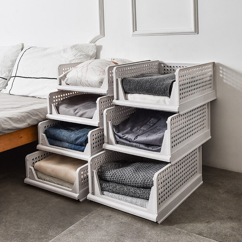 Hot Selling Stackable Drawer Type Foldable Plastic Clothes Storage Box Organizer For Clothes - Image 4
