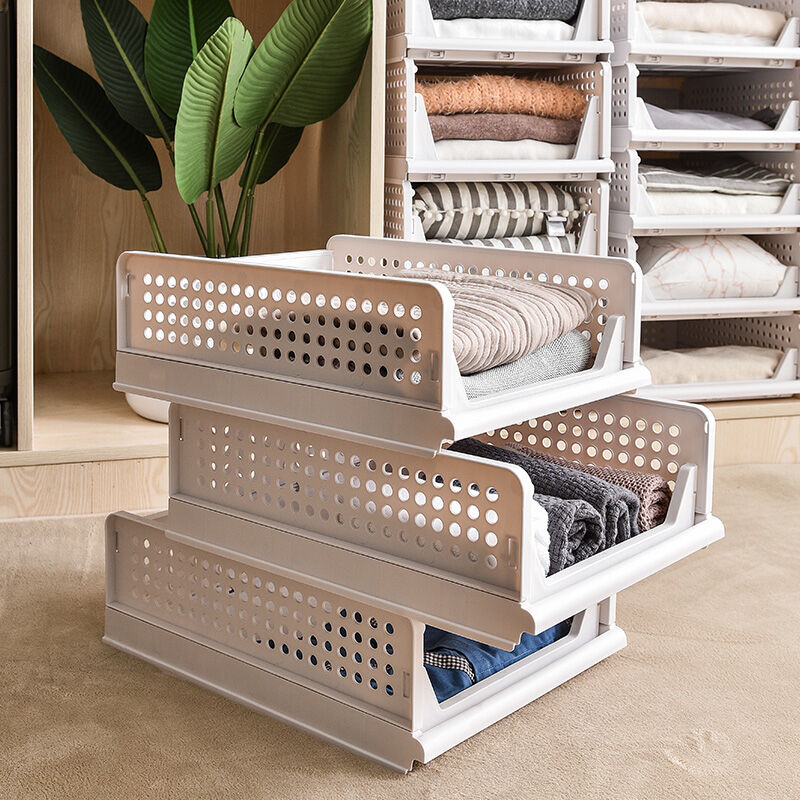Hot Selling Stackable Drawer Type Foldable Plastic Clothes Storage Box Organizer For Clothes - Image 7