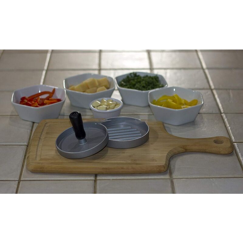 Hamburger Press Patty Maker, Food Grade Aluminum Burger Press with Wooden Handle, Non-Stick, Easy to Clean - Image 2