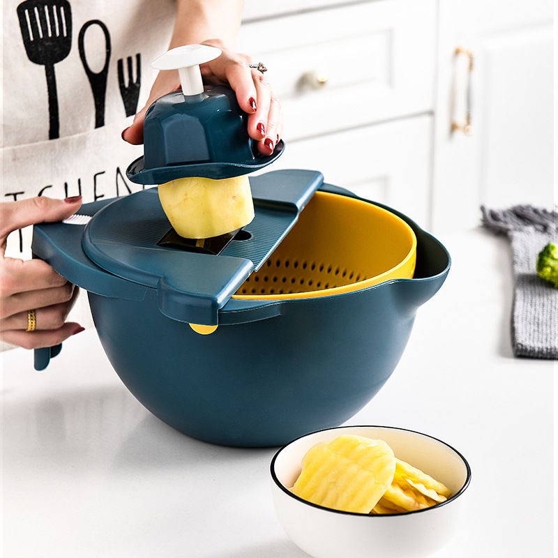 Vegetable grater Vegetable Slicer Drain basket Vegetable Cutter Multifunctional Slice - Image 2