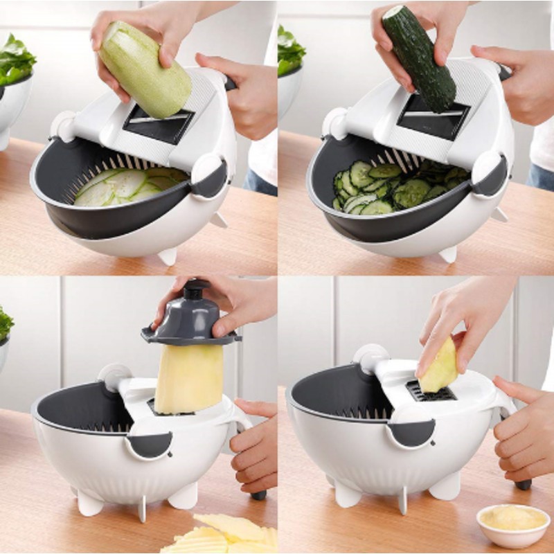 Vegetable grater Vegetable Slicer Drain basket Vegetable Cutter Multifunctional Slice - Image 5